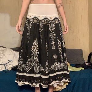 black and white skirt